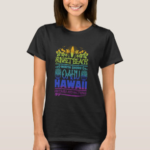 Camiseta Sunset Beach Oahu North Shore Hawaii Surf Retro Ti