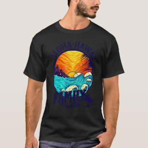 Camiseta Sunset Beach Retro Aloha Hawaii Matando Família Va