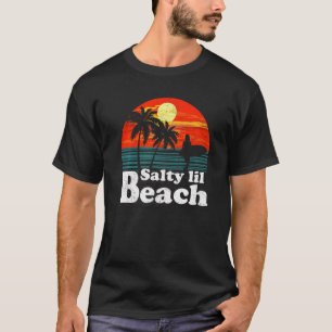 Camiseta Sunset Beach Surfing Palm Tree Vintage Retro Salga