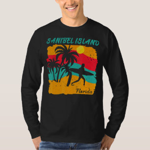 Camiseta Sunset Beach Surfing Sanibel Island Verão da Flori