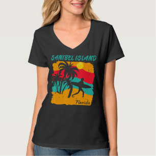 Camiseta Sunset Beach Surfing Sanibel Island Verão da Flori