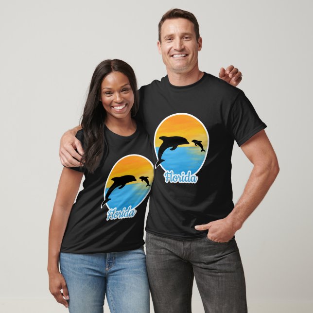 Camiseta Sunset Bonito na Flórida com T-Shirt de golfinhos (Unissex)