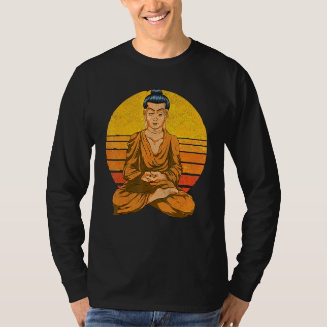 Camiseta Sunset Buddhist Spiritual Meditation Buddhism Retr (Frente)