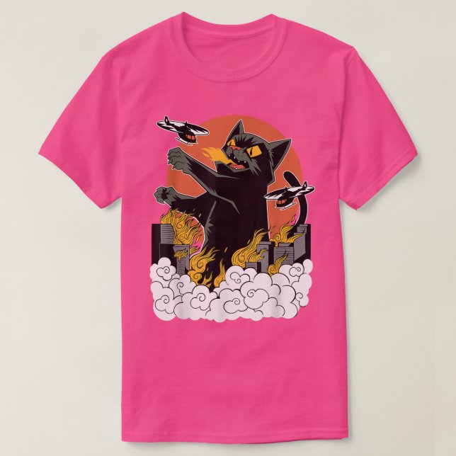 Camiseta Sunset Catzilla Japonês  (Frente do Design)