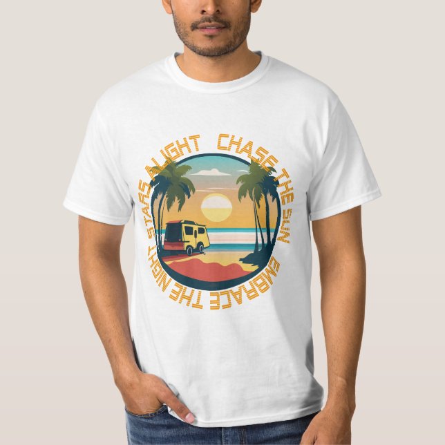 Camiseta Sunset Chase Camper Van Beach (Frente)
