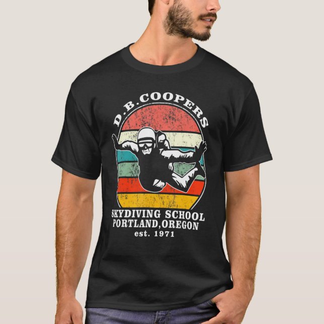 Camiseta Sunset D B Cooper Skydiving School Cryptid Urban (Frente)
