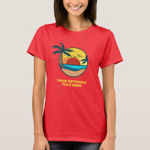 Camiseta Sunset da Ilha Tropical de Texto Personalizado
