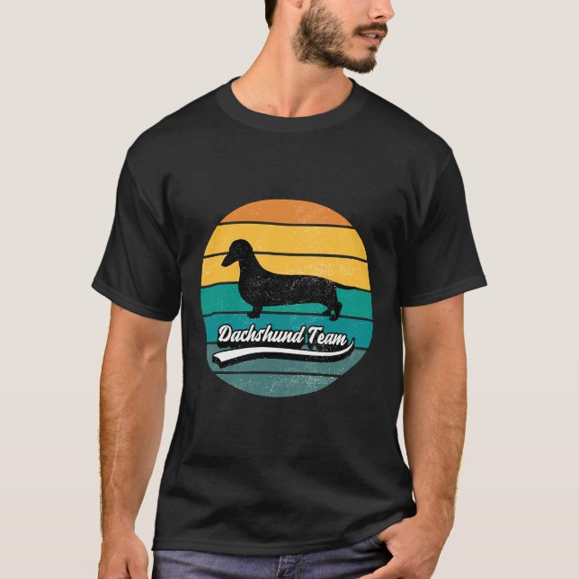 Camiseta Sunset Dachshund Team Dog Bread Silhouette (Frente)