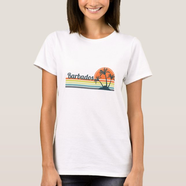 Camiseta Sunset de Barbados Retro (Frente)