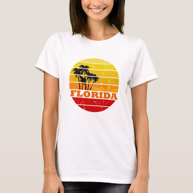 Camiseta Sunset de colheita da Flórida de Miami Beach (Frente)