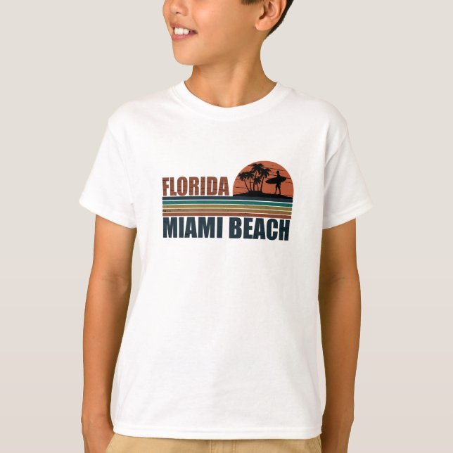 Camiseta Sunset de colheita da Flórida de Miami Beach (Frente)