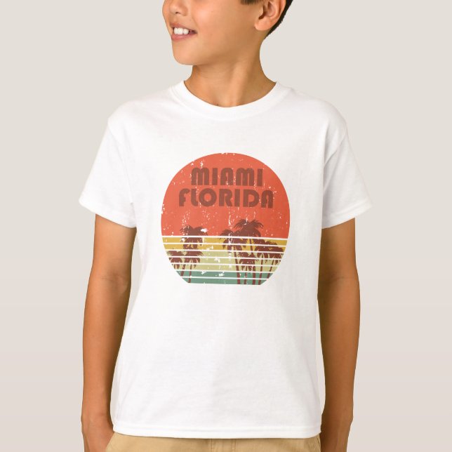 Camiseta Sunset de colheita da Flórida de Miami Beach (Frente)