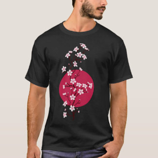 Camiseta Sunset de Flor de Cereja Japonês