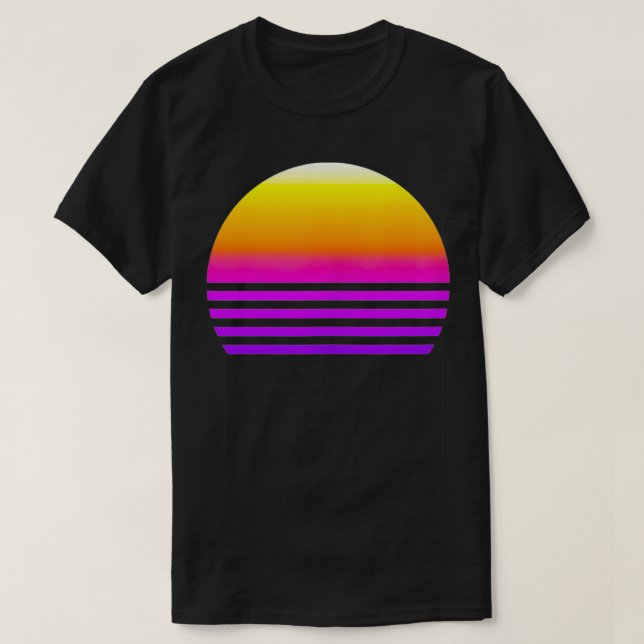 Camiseta Sunset de onda sintética (Frente do Design)