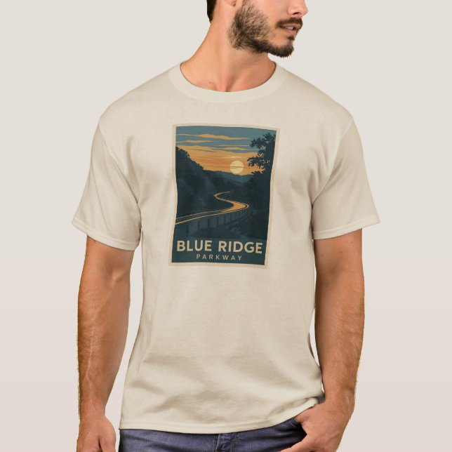 Camiseta Sunset de Pista de Corrente Azul (Frente)