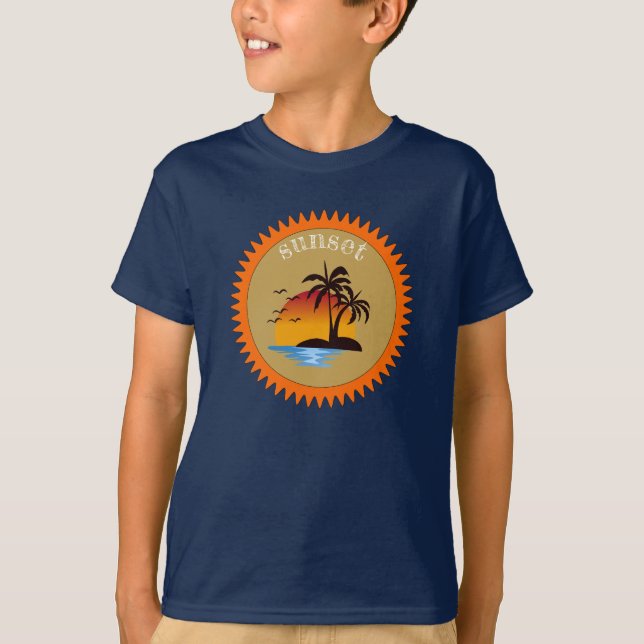 Camiseta Sunset de Verão Moderno (Frente)