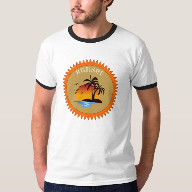 Camiseta Sunset de Verão Moderno (Frente)
