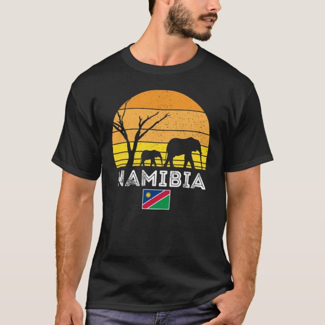 Camiseta Sunset do Elefante Safari Namíbia (Frente)