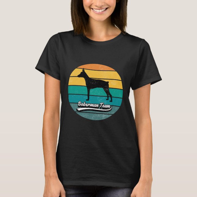 Camiseta Sunset Doberman Team Dog Bread Silhouette (Frente)