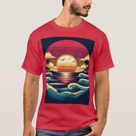 Camiseta Sunset e Ondas