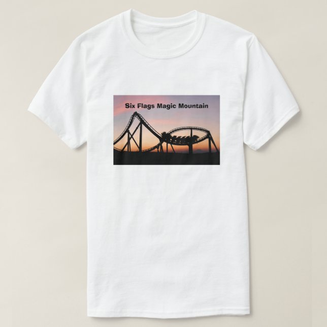 Camiseta Sunset em Seis Sinalizadores Magic Mountain (Frente do Design)