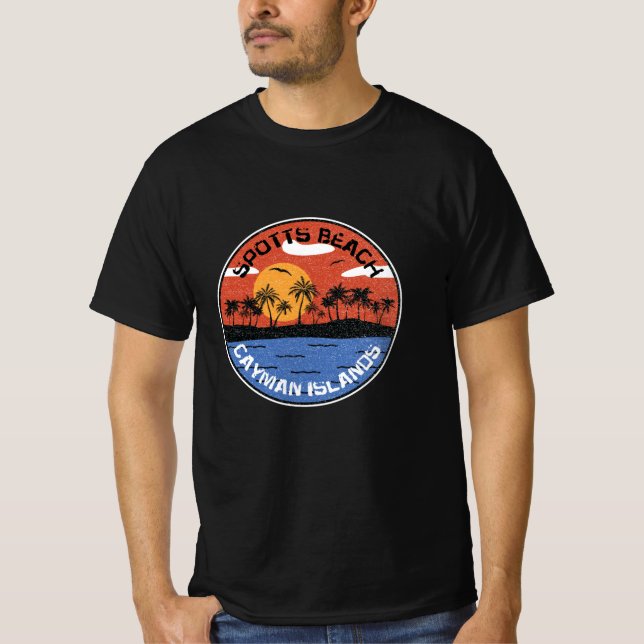 Camiseta Sunset Em Spotts Beach Cayman Islands (Frente)