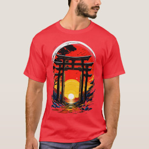 Camiseta Sunset Gate Japonês Torii Art