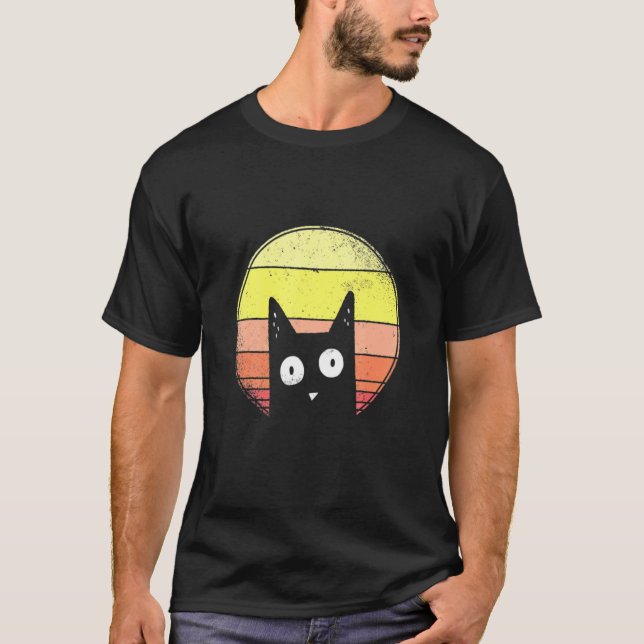 Camiseta Sunset Gato E Vintage (Frente)