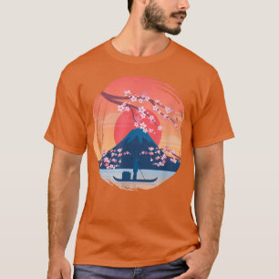 Camiseta Sunset Japanese Pink Flower Sakura Mountain Cherry