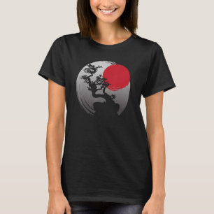Camiseta Sunset Japonês Zen Bonsai Tree