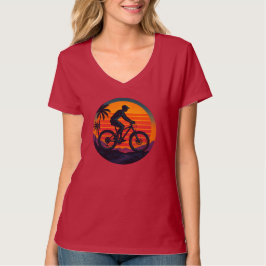 Camiseta Sunset Mountain Biker Arte Retroativa