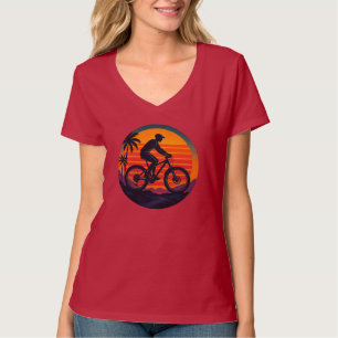 Camiseta Sunset Mountain Biker Arte Retroativa