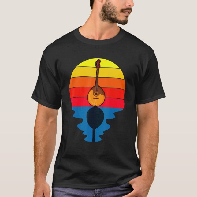 Camiseta Sunset Music String Instrument Mandolin (Frente)