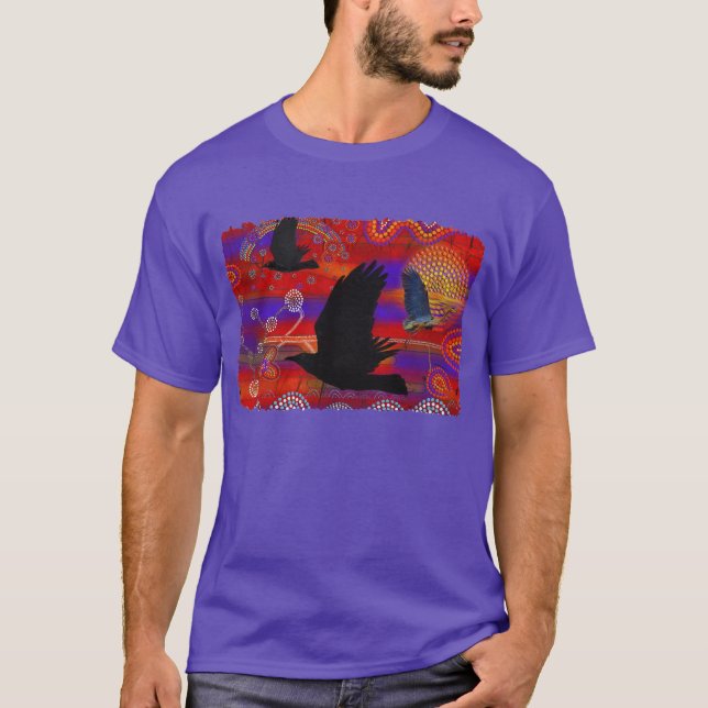 Camiseta Sunset no lago Wendouree Arte aborígena australian (Frente)