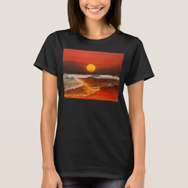 Camiseta Sunset no Pacífico, por Gary Poling (Frente)
