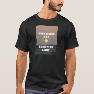 Camiseta Sunset ouro com boas intenções de dia/noite