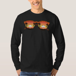 Camiseta Sunset Palm Trees Summer Vibes Beach Tropical Sung