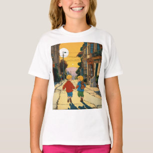 Camiseta Sunset Playtime em São Francisco" - Vintage Hergé