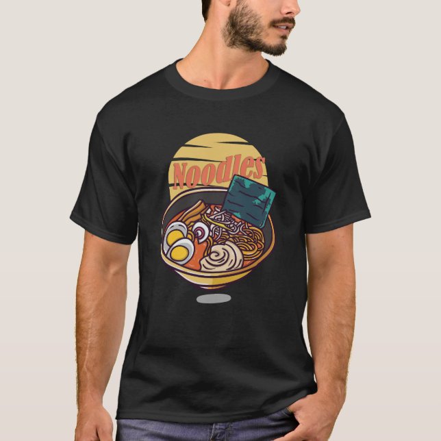 Camiseta Sunset Ramen: Um Sonho De Sobrecarga De Noodle Ret (Frente)