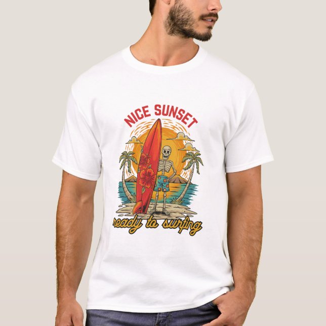 Camiseta sunset ready to surfing  (Frente)
