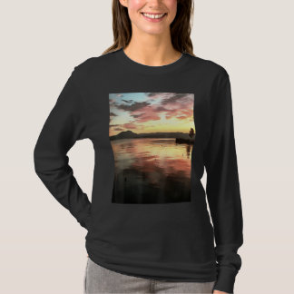 Camiseta Sunset Reflected On Water Koycegiz Lake Painting