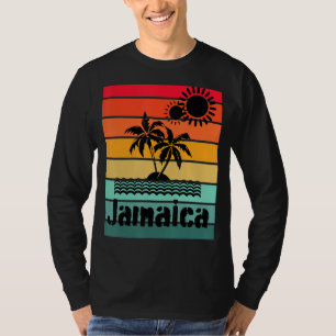 Camiseta Sunset Retro Beach Cruise Vacine de Verão Jamaica