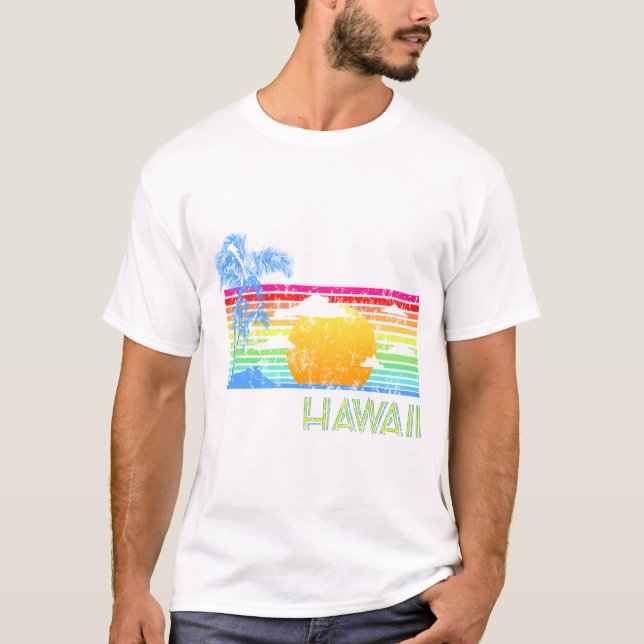Camiseta Sunset Retro Beach Havaii (Frente)