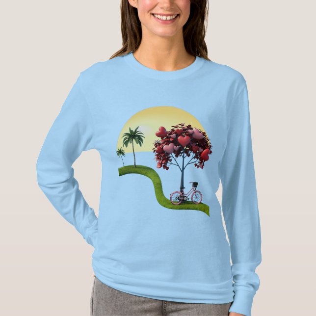 Camiseta Sunset Romantic Love Art Basic Long Sleeve T-Shirt (Frente)