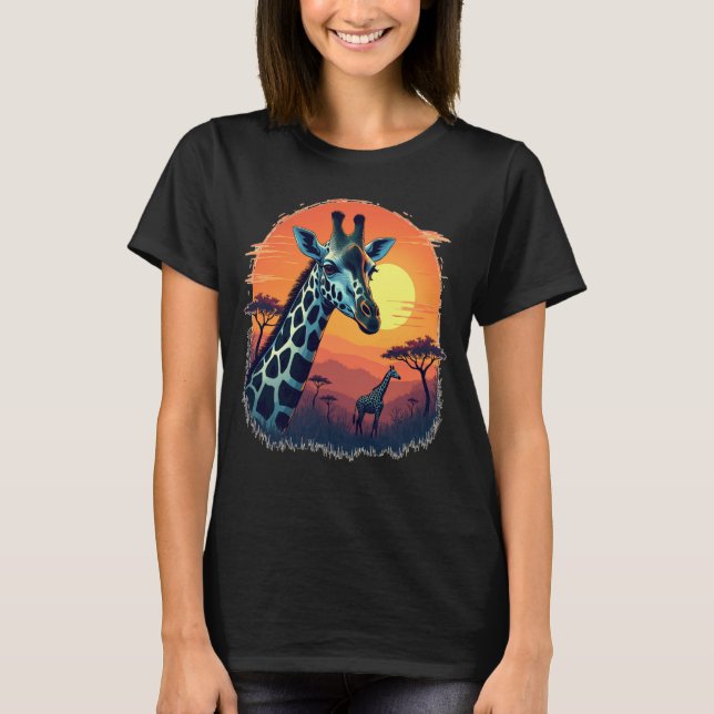 Camiseta Sunset Safari Wild African Giraffe Tee (Frente)