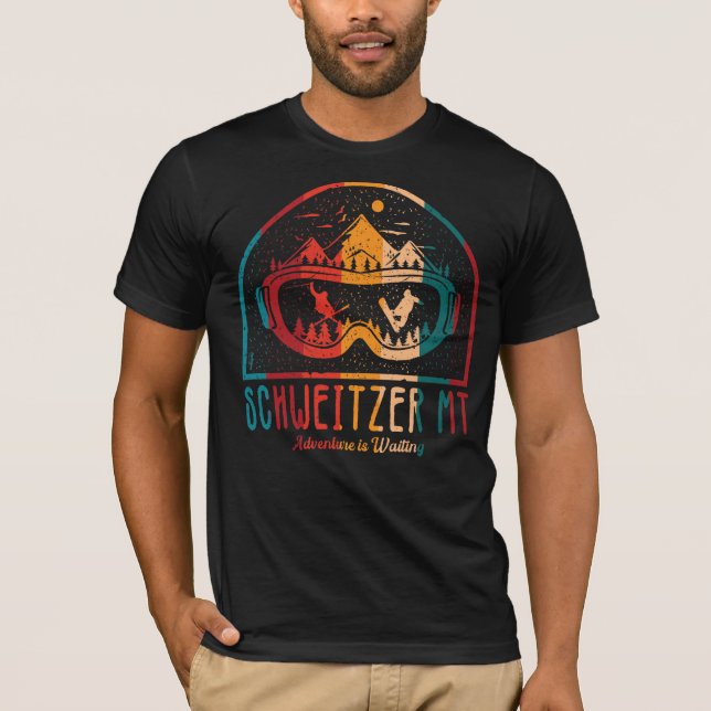 Camiseta Sunset Schweitzer Montanha Retro Ski (Frente)