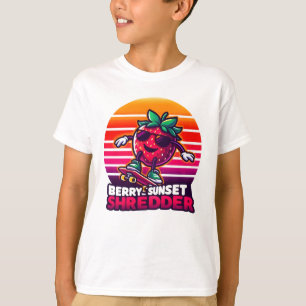 Camiseta Sunset Skateabordagem Strawberry