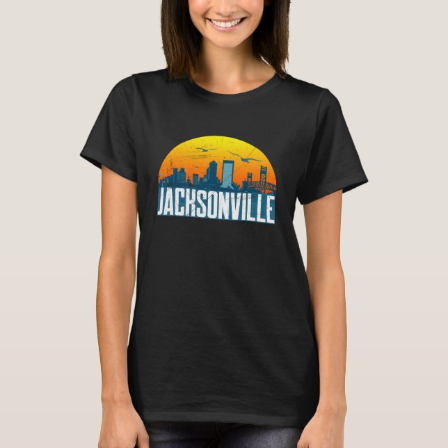 Camiseta Sunset sobre Centro Jacksonville Florida T-Shirt (Frente)