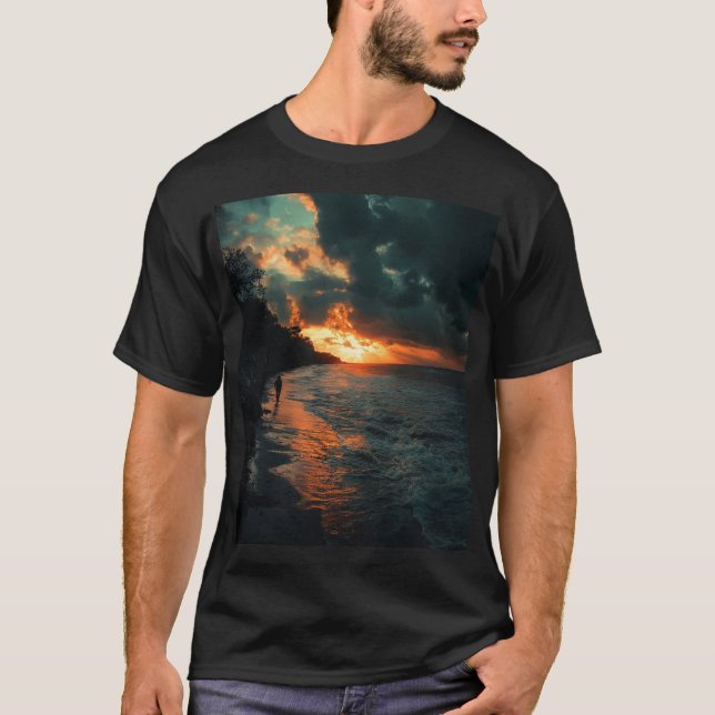Camiseta Sunset Solitude — Warm Horizon Graphic Tee (Frente)