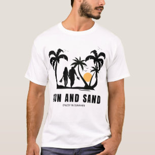 Camiseta Sunset Stroll: Areia e Sol